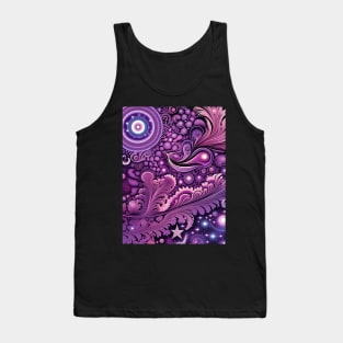 Other Worldly Designs- nebulas, stars, galaxies, planets with feathers Tank Top